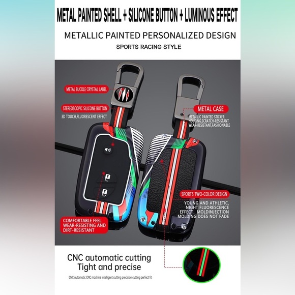 Kunio | NIB sporty Lexus Zinc Alloy Frame Luminous Effect Key Cover w/keychain - Picture 10 of 16